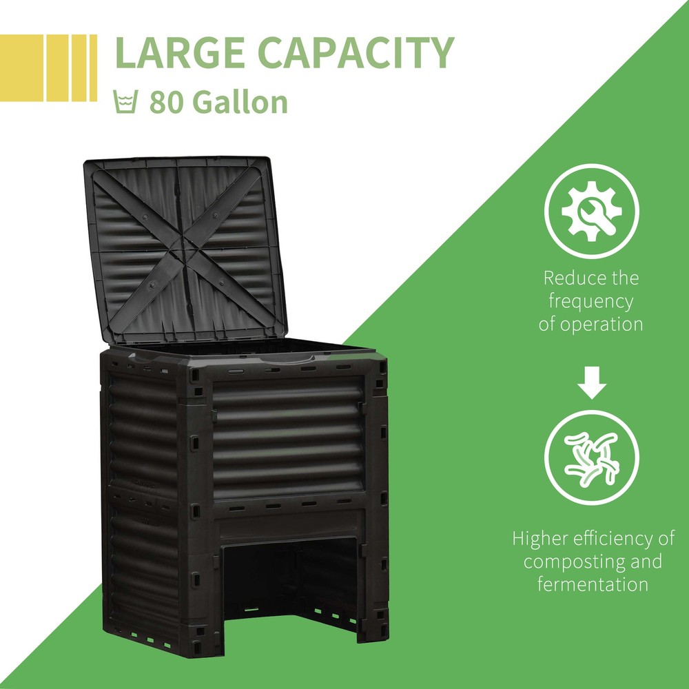 Garden Compost Bin 80 Gallon Outdoor Large Capacity Composter Fast Create