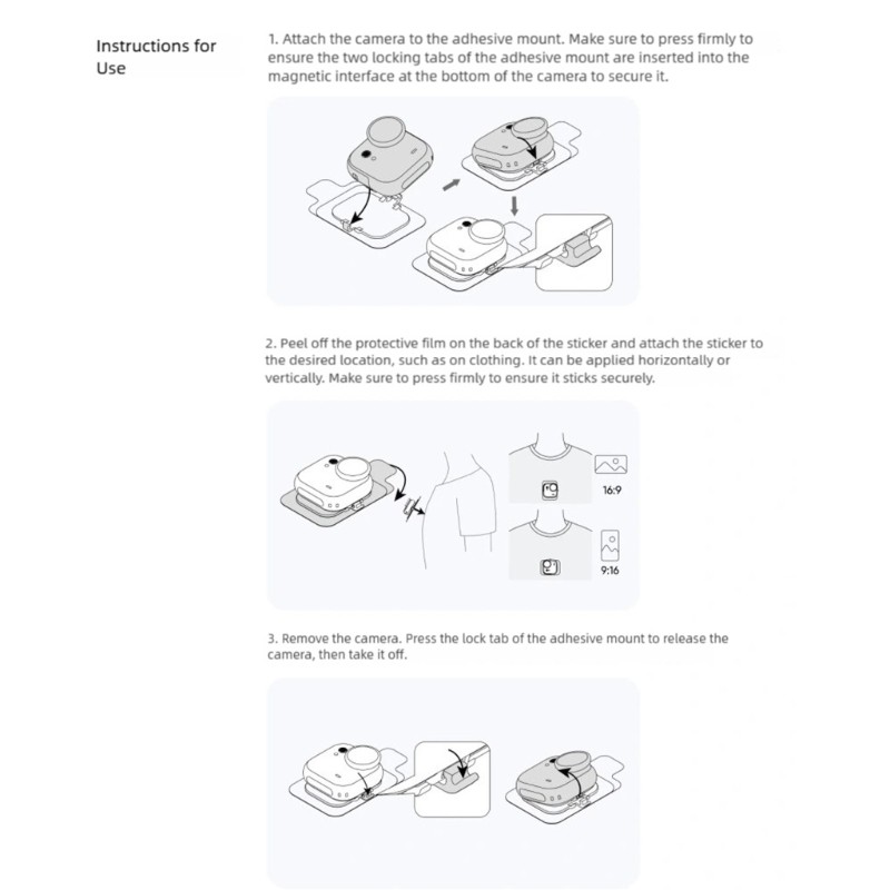 Portable Adhesive Camera Mounts Attachment Dynamic Filming Locations