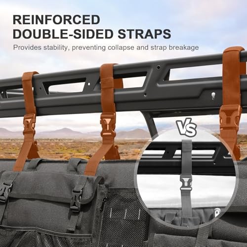 Double UTV Tool Carrier Soft Case, Quick Release Hunting Tool Bag Rack Black