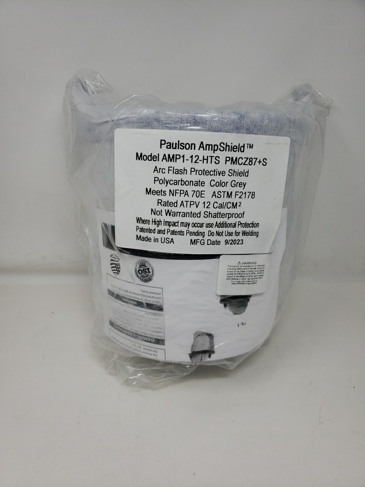 Paulson AmpShield Model AMP1-12-HTS Arc Flash Protective Shield, Polycarbonate,