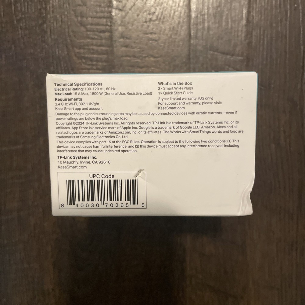 TP-Link: Kasa Smart Wi-Fi Plug Mini: 2-Pack: New Open Pack: Model EP10P2