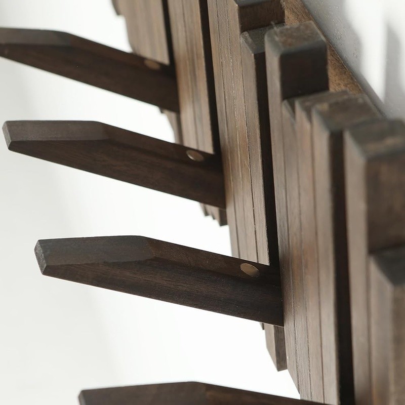 Handmade Solid Wood Coat Rack Unique Design Wall Mount W/ Magnetic Hooks New
