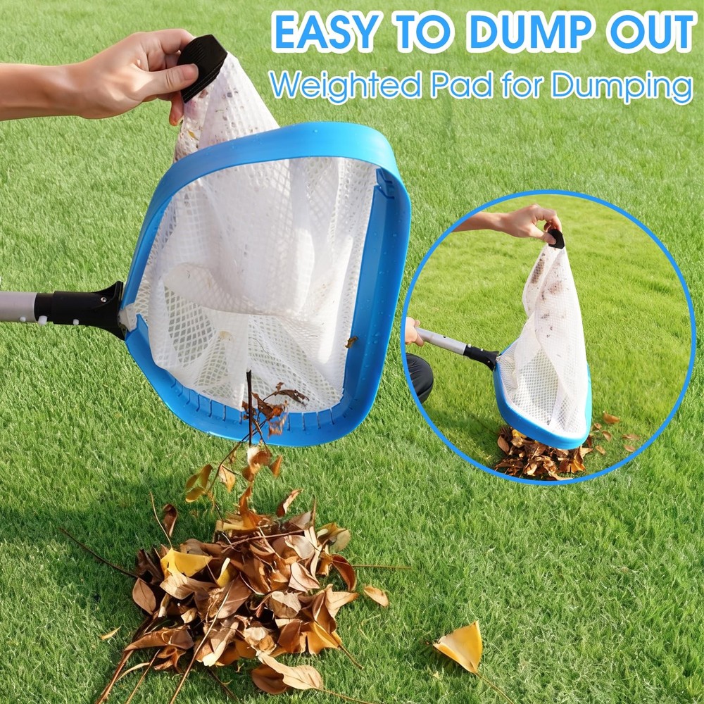 Netting DoubleLayer Pool Net 18in Heavy Duty Leaf Rake Skimmer