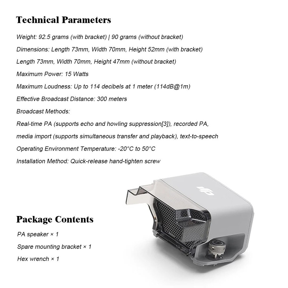 DJI AS1 Speaker for DJI Matrice 4T/4E Drone