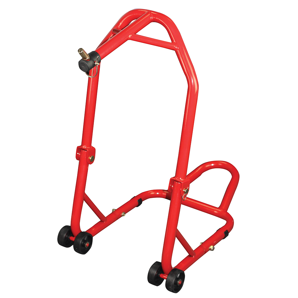 BikeTek Series 3 Track Motorcycle Head Lift Motorbike Front Paddock Stand Red