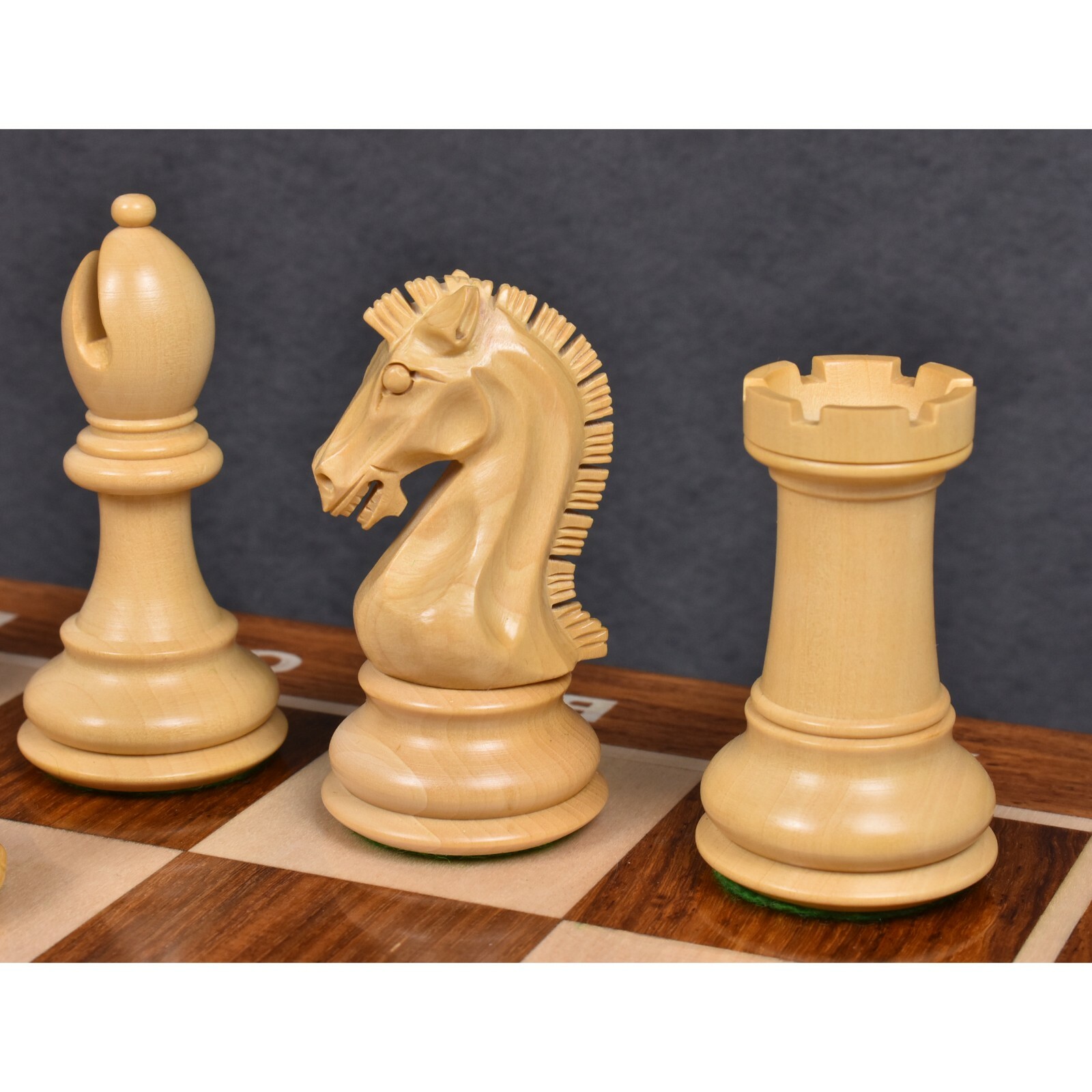 3.9" Craftsman Knight Staunton Chess Pieces Only set - Double Weighted Sheesham