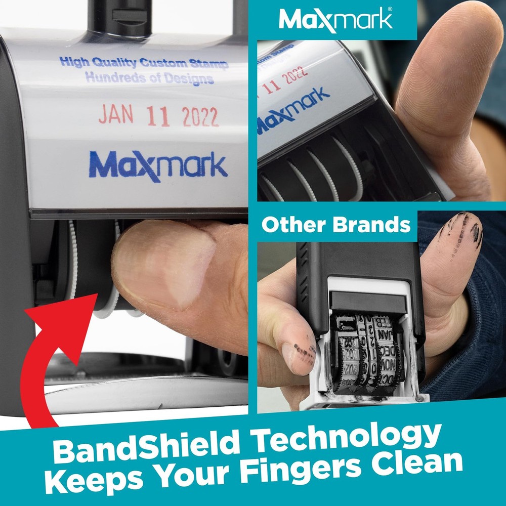 Heavy Duty Self Inking Date Stamp Received Phrase Black Ink Office Tool