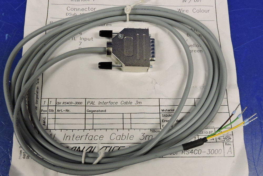 NEW CTC Analytics PAL 3meter 15-Pin Connector Interface Cable Cbl RS4C0-3000
