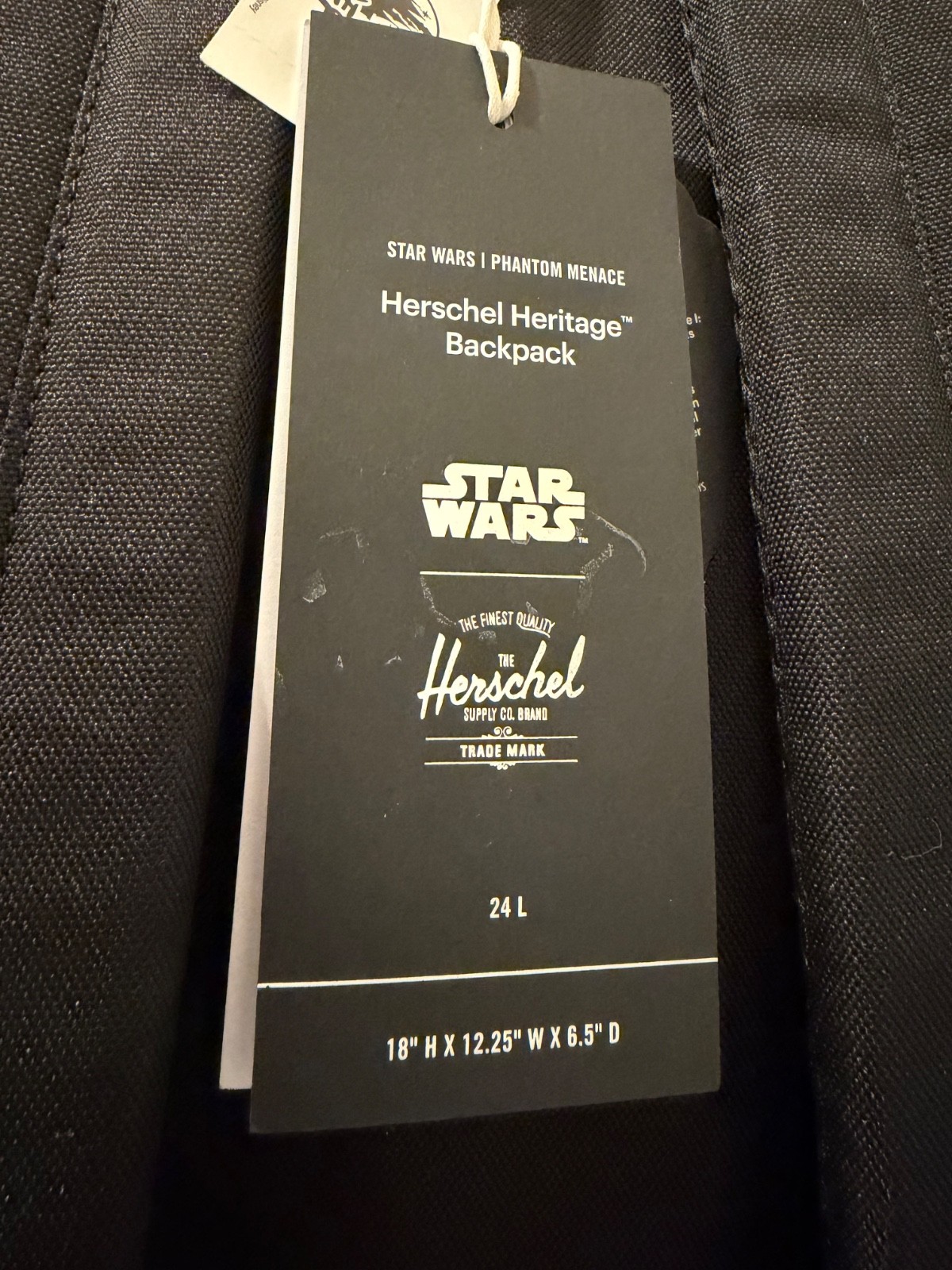 Star Wars Herschel Backpack Black Darth Maul Phantom Menace 25th Anniversary NWT