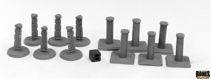 BOLLARDS Reaper Miniatures Bones Black REM49004 D&D