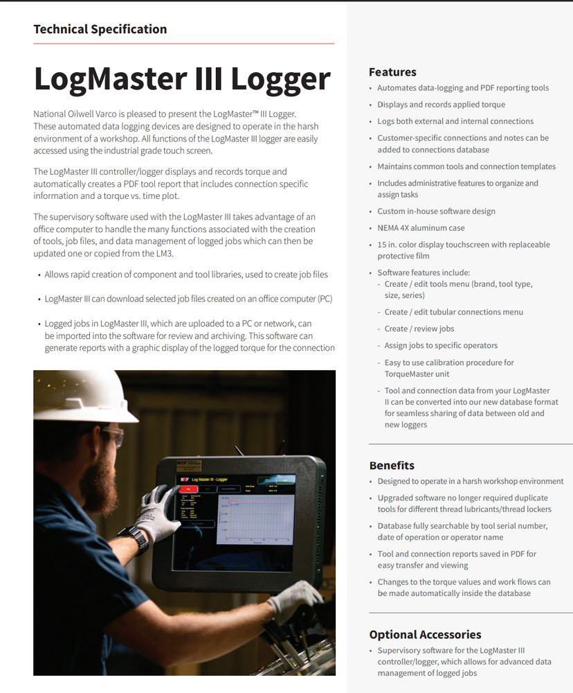 NOV LogMaster III Logger High Speed Data Logger 20641156 Daisy Data Displays