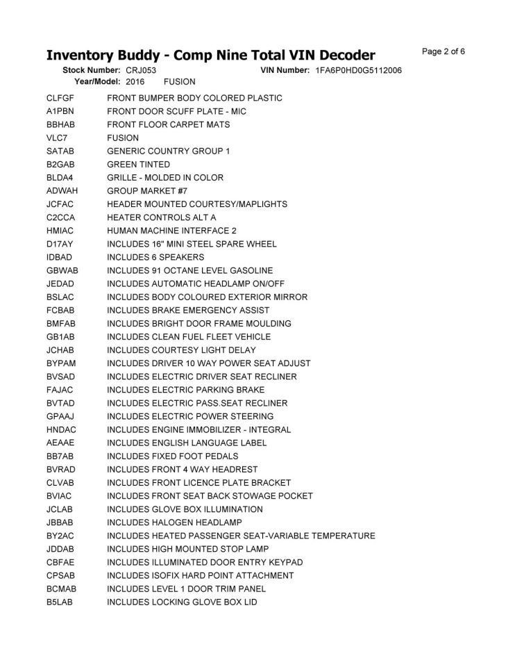 FUSION 2016 Air Shutter 12101948