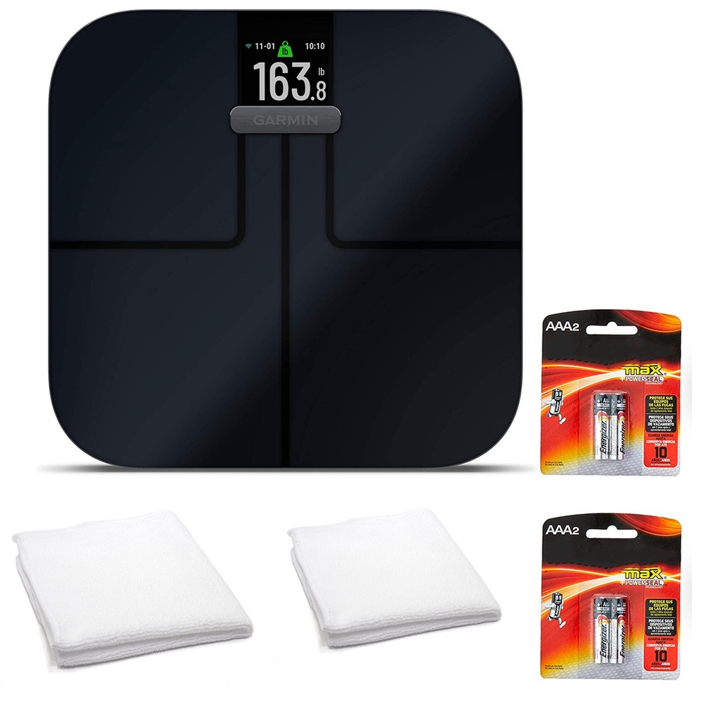 Garmin Index S2 Smart Scale with Wireless Connectivity-Black With Accessories