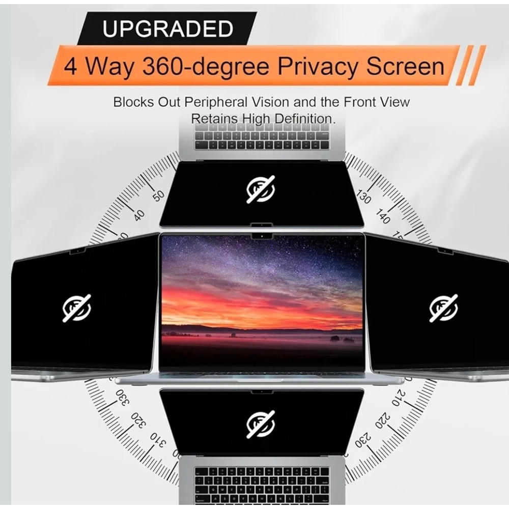 Magnetic 360° Privacy Screen Protector for MacBook Pro 16 Inch Blue Light Filter
