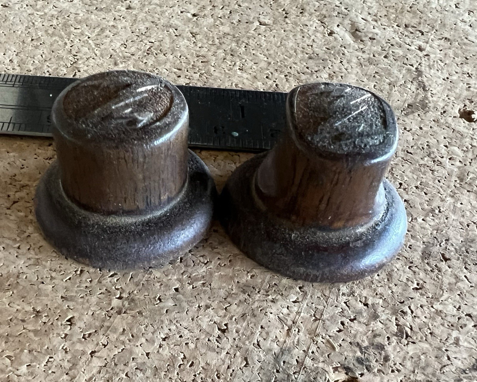 Lot of 2 Different Vintage Zenith Tube Radio Wood Control Knobs