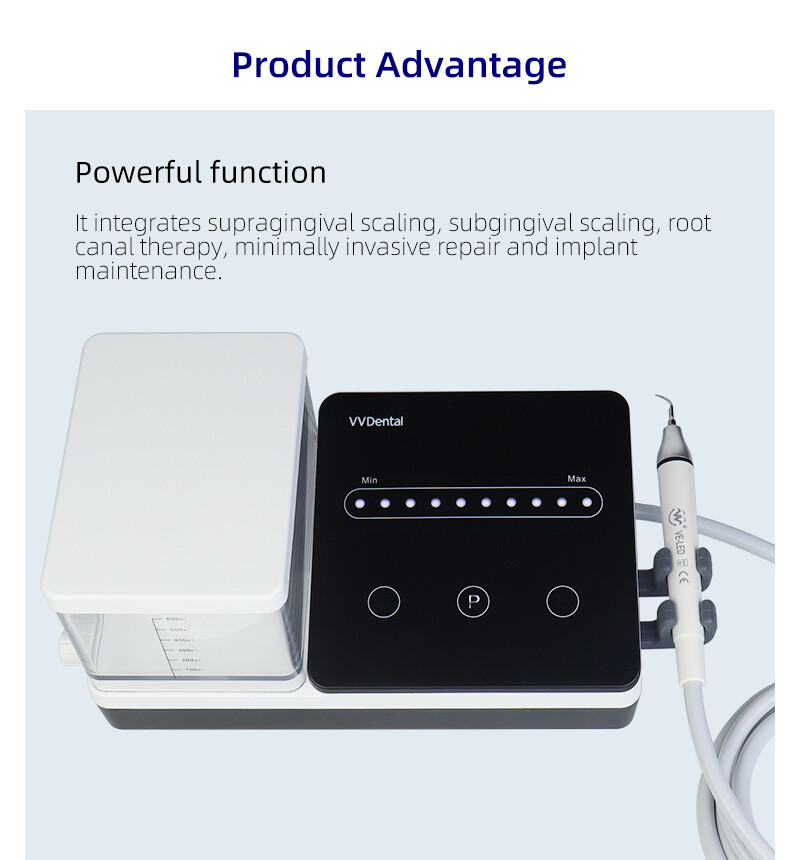 Dental Ultrasonic Piezo Scaler 600ml Tank 10Tip Fit EMS Woodpecker LED Handpiece