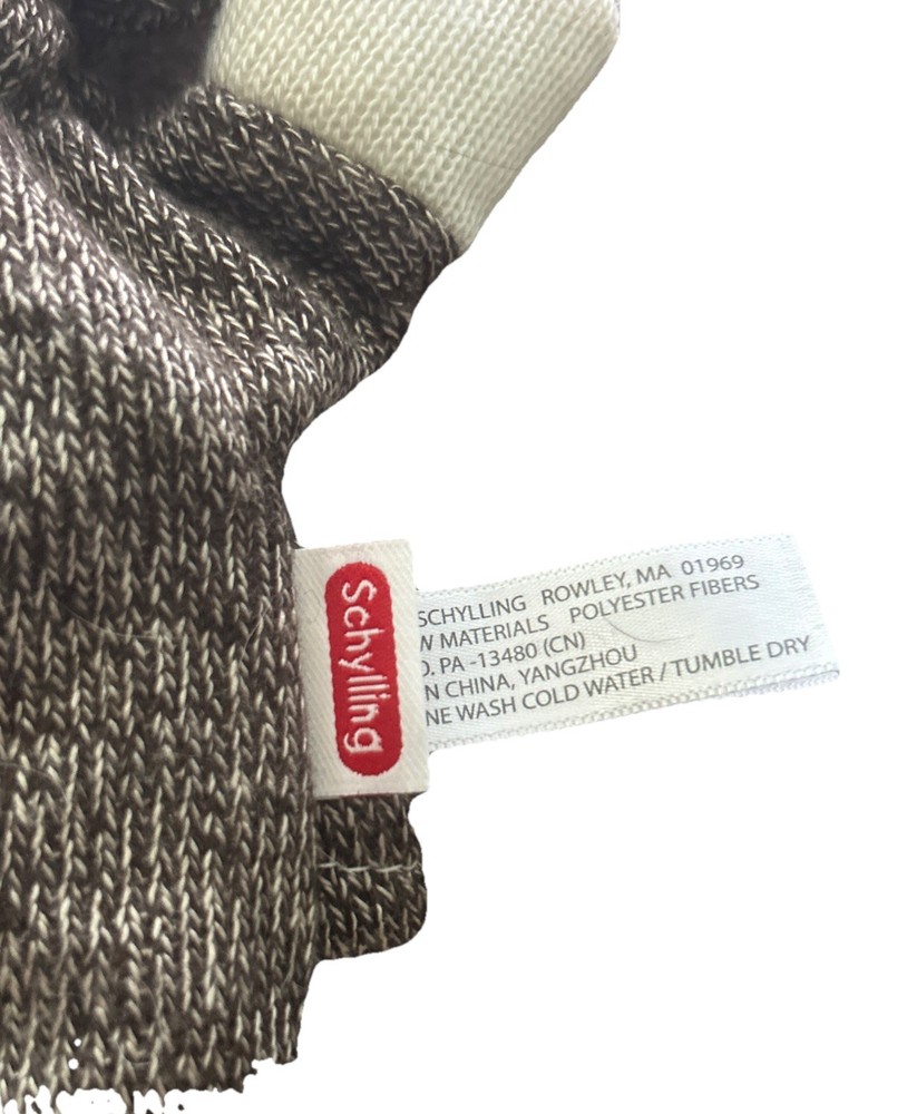 Schylling Sock Monkey Puppet 2012 Hand Clean