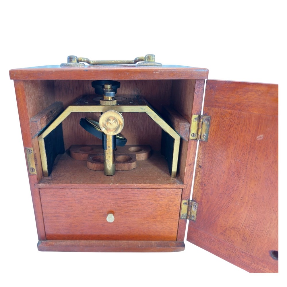 W JOHNSON & SONS LONDON DISSECTING MICROSCOPE CASED * SLIDE COMPRESSOR & MORE*