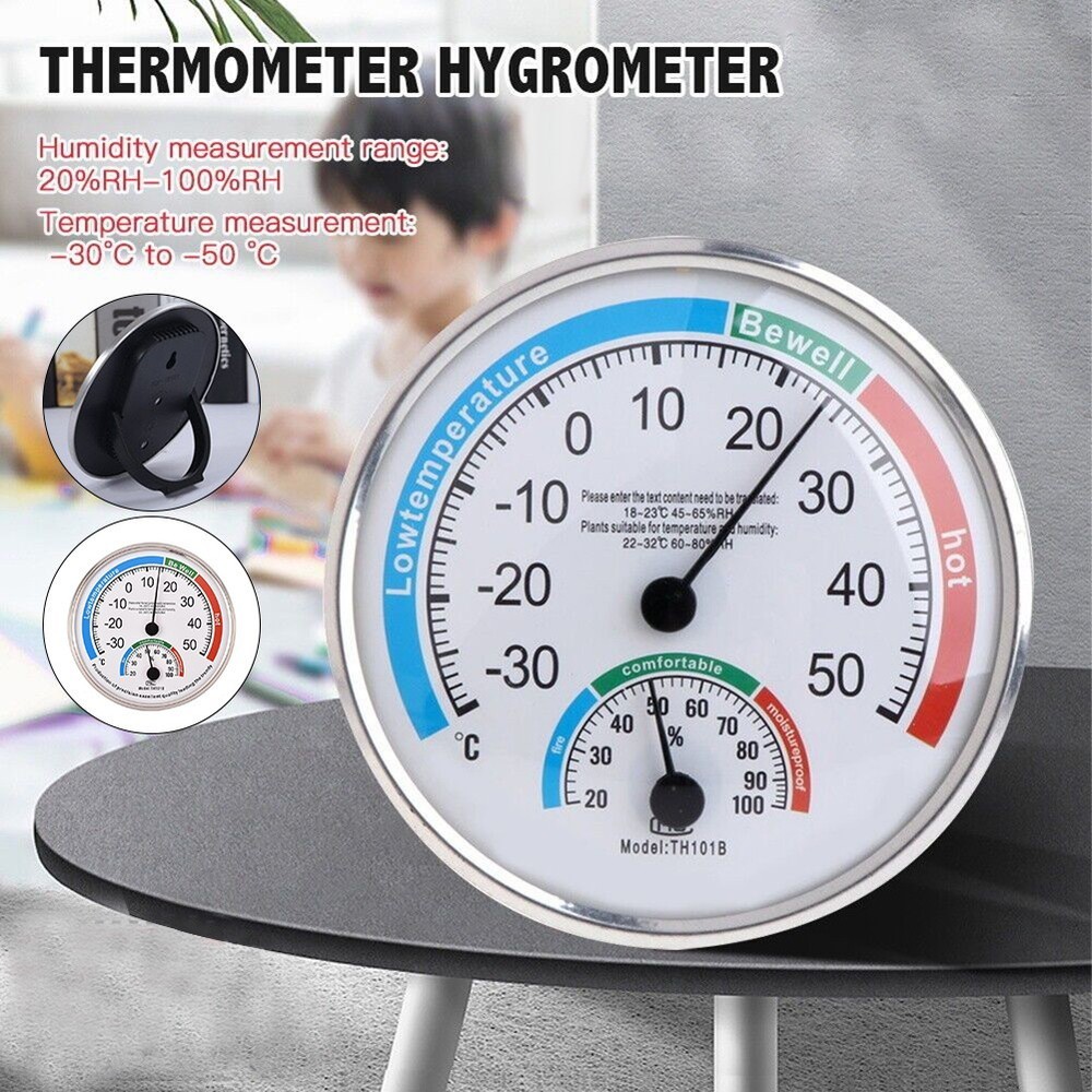 Hygrometer Thermometer Range: -30-50° Thickness 2.2cm White Classroom