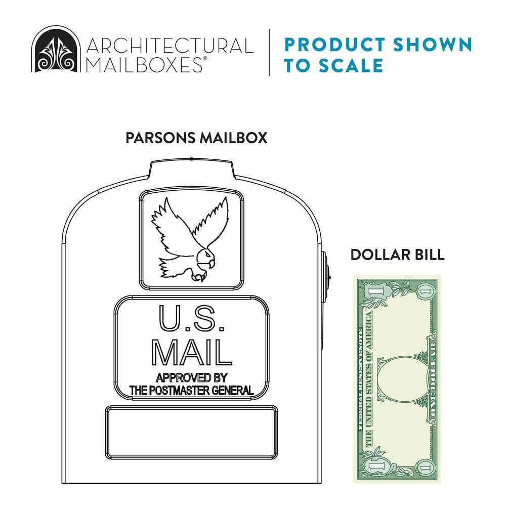 Architectural Mailboxes Parsons White, Medium, Plastic, Post Mount Mailbox