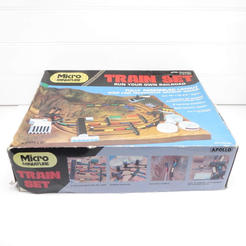 Vintage Apollo Micro Miniature Train Set - Complete In Box - Working