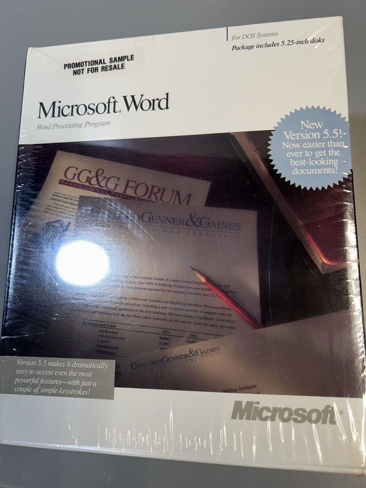 Microsoft  Word Vrs 5.5 *NIB Unopened!*