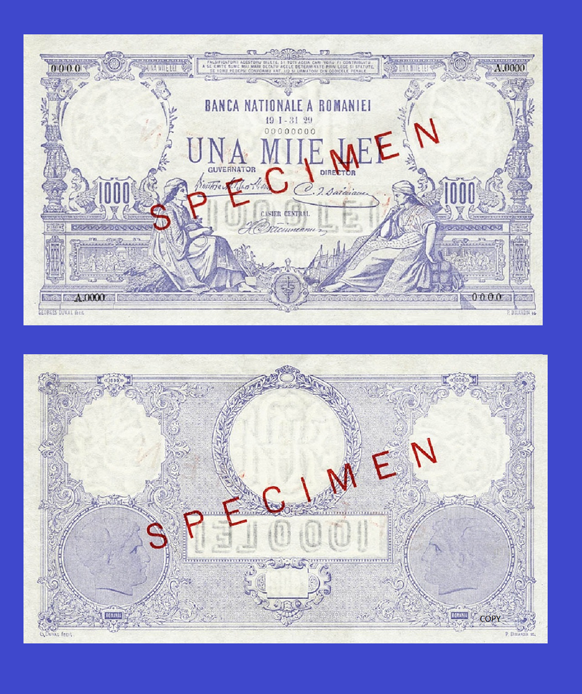 ROMANIA 1000 LEI 1929 - Copy