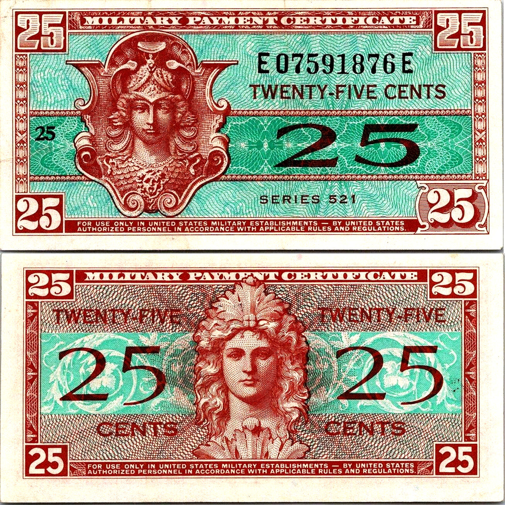 Series 521 25 Cents MPC UNC