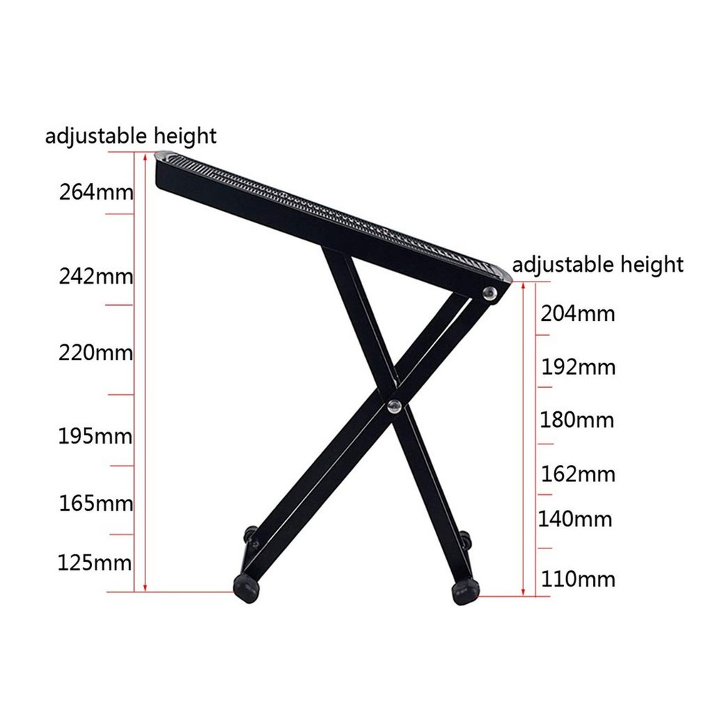 Guitar Portable Foot Stool: 6 Position Height Adjustable Classical Guitar Foo...