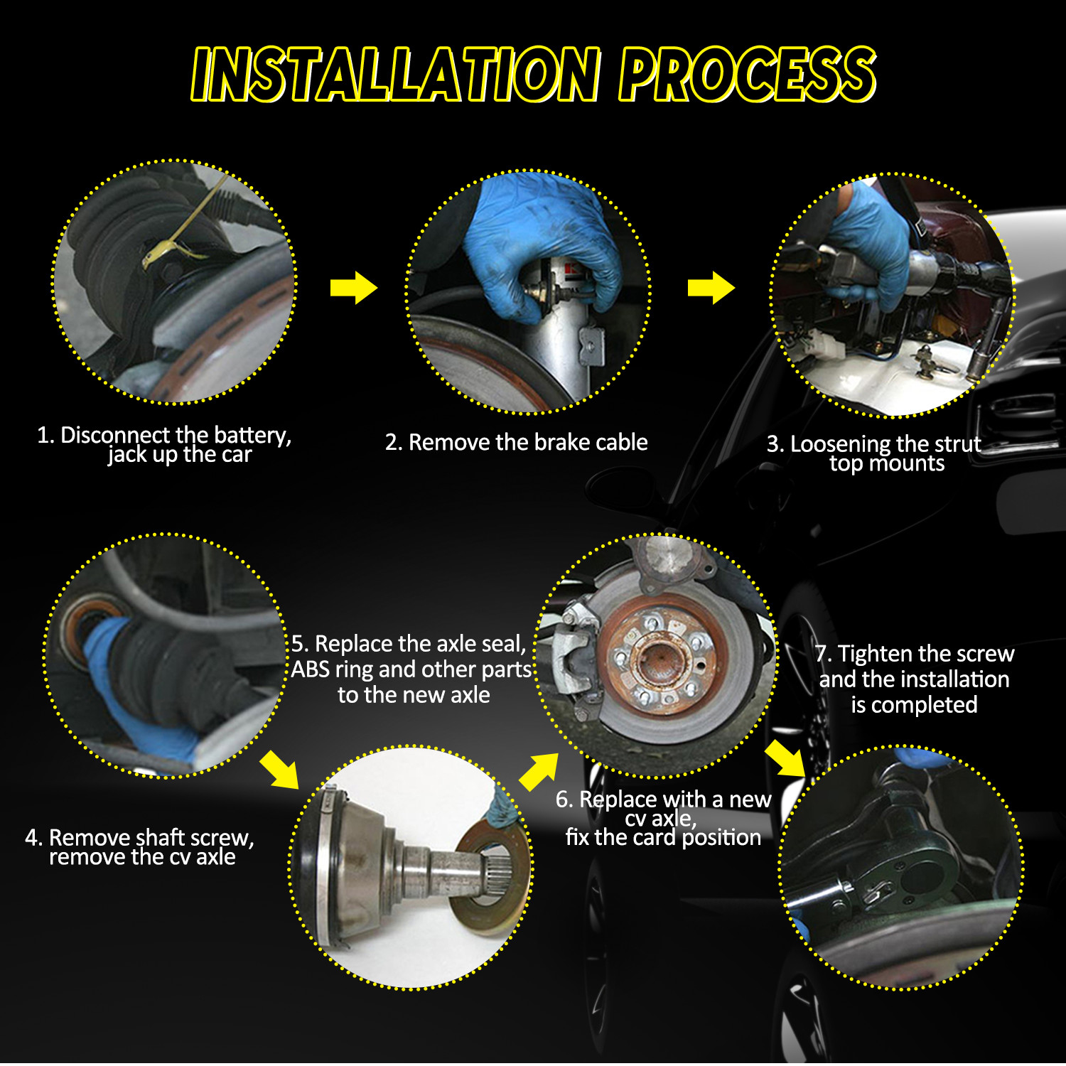 4WD 6-Lug Front CV Axle Assembly for Chevy GMC Silverado Sierra 1500 Tahoe Yukon