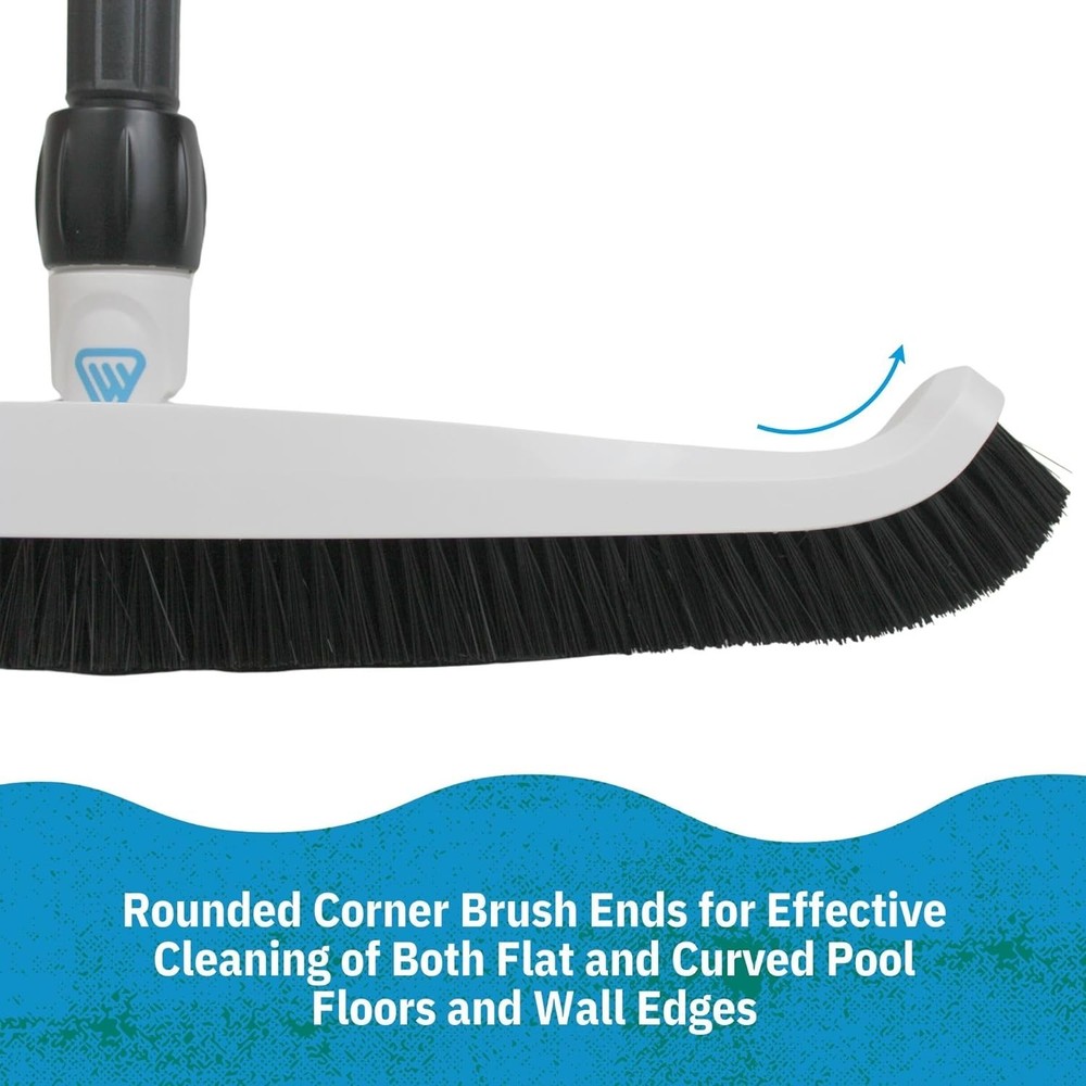 20-Inch Adjustable Pool Wall Brush for Inground Pool Cleaning