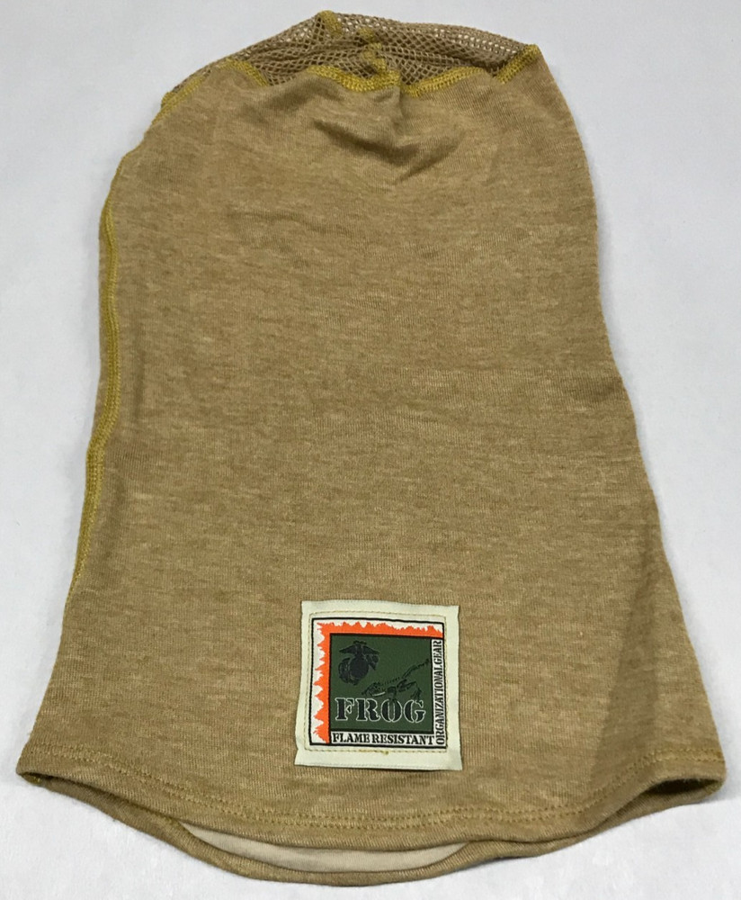USMC FROG Balaclava Protective Face Shield Fire Resistant Tan OSFM Medium Weight