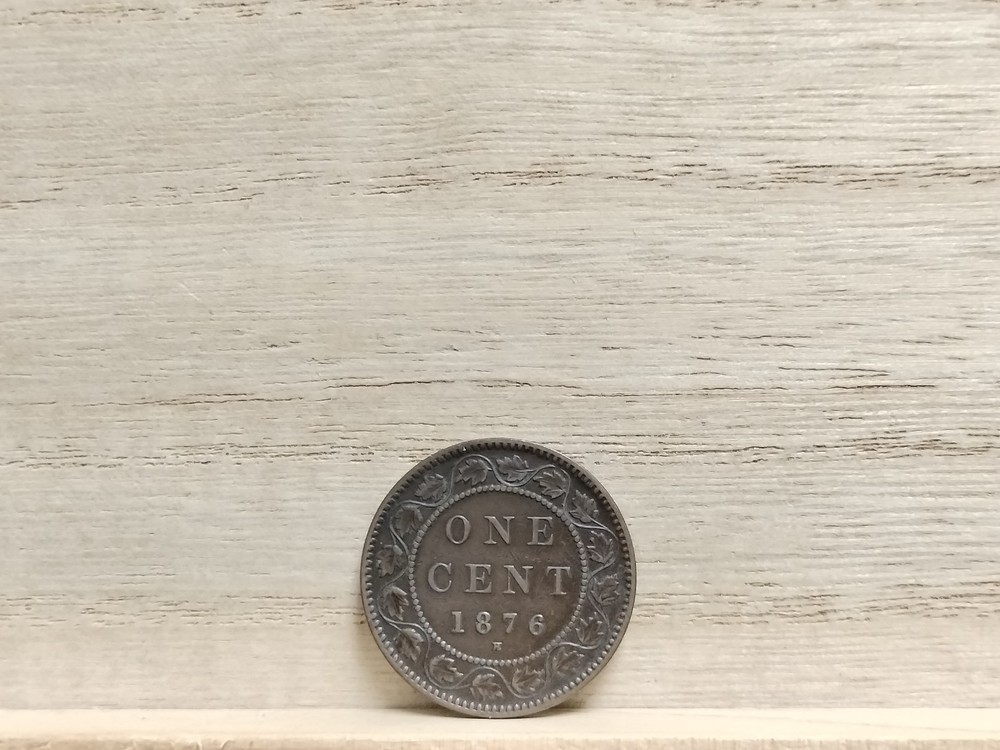 1876 H One Cent Canda Bronze Coin