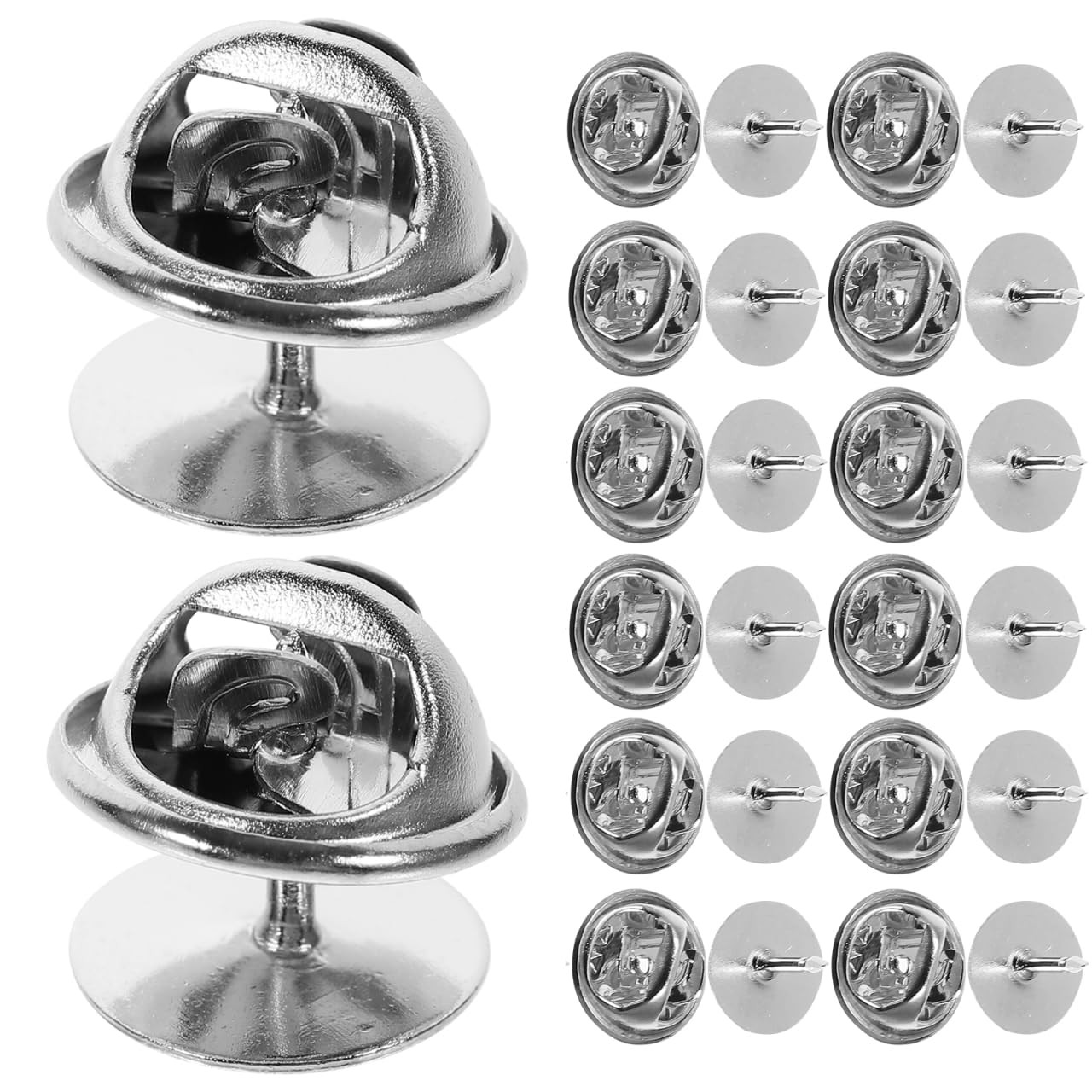 50 Pairs Silver Butterfly Tie Tacks  4mm Pin Back Clutch Replacements DIY Crafts