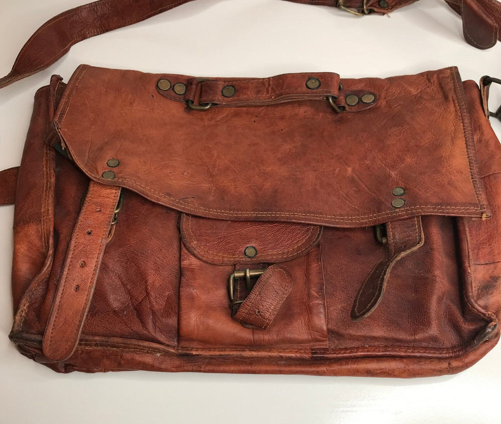 Vintage Brown Leather Shoulder Bag