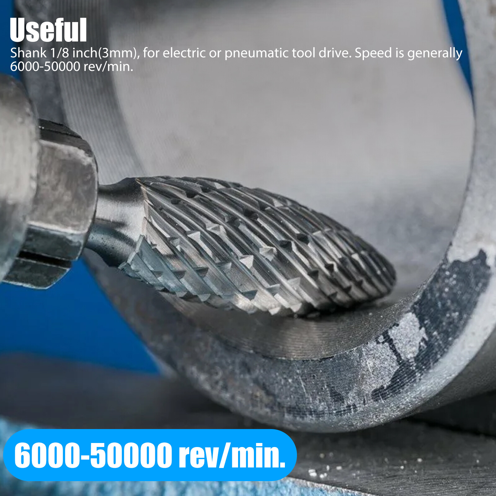 20Pcs Tungsten Carbide Steel Rotary Burr Die Grinder Bit 1/8in Shank Carving Set