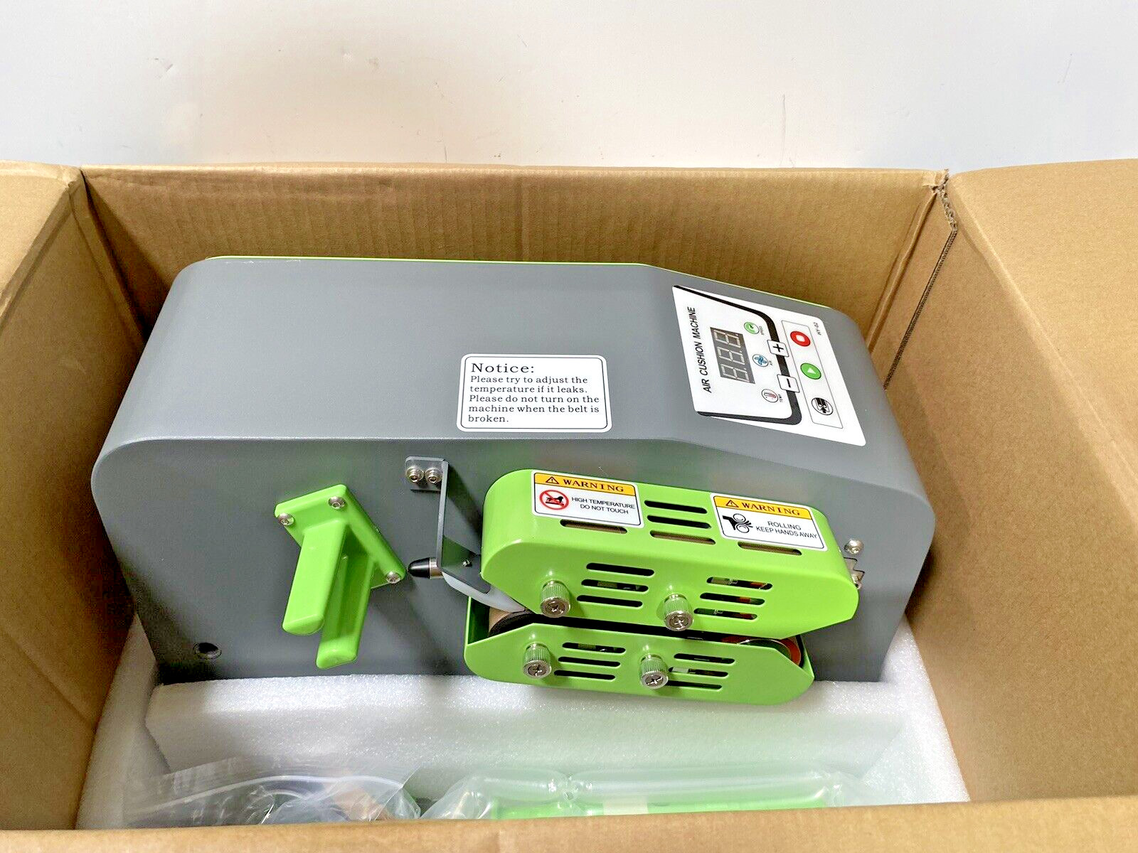 Air Cell, HY-02 Air Cushion Bubble Maker Machine, Air Pillow inflator + 2 Rolls