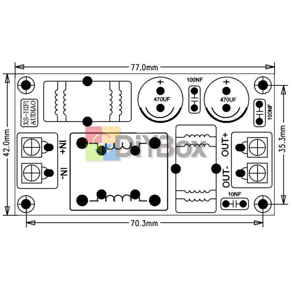 2A 4A 10A 20A DC 50V Power Filter EMI Module Audio High Frequency Filter Board