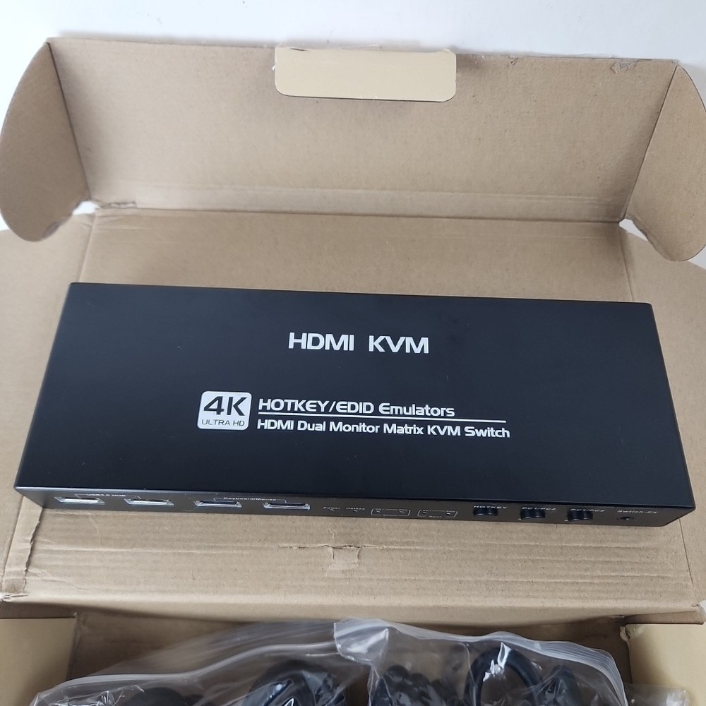 KVM Switch 2 Monitors 2 Computers 4k 144hz Extended Display HDMI