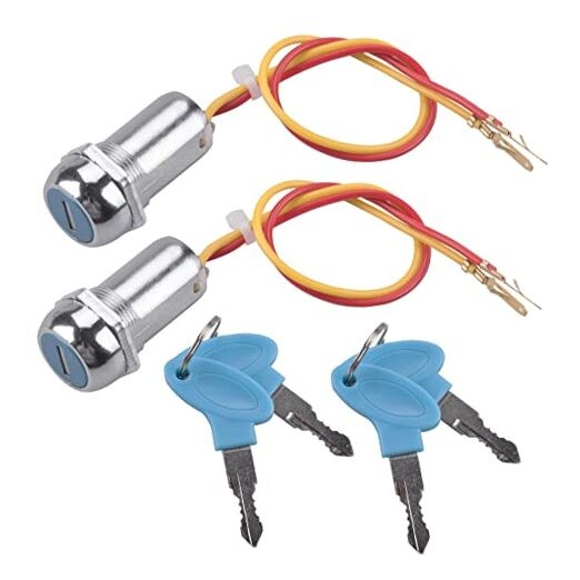 2 Pack 2 Wires Ignition Switch Key Starter Switch with 4 Keys ​On-Off for