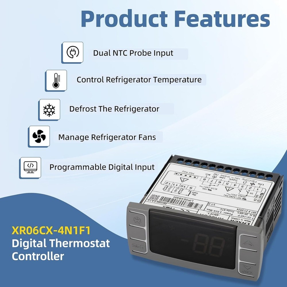 XR06CX-4N1F1 Temperature Controllers, Programmable Digital Thermostat with9682