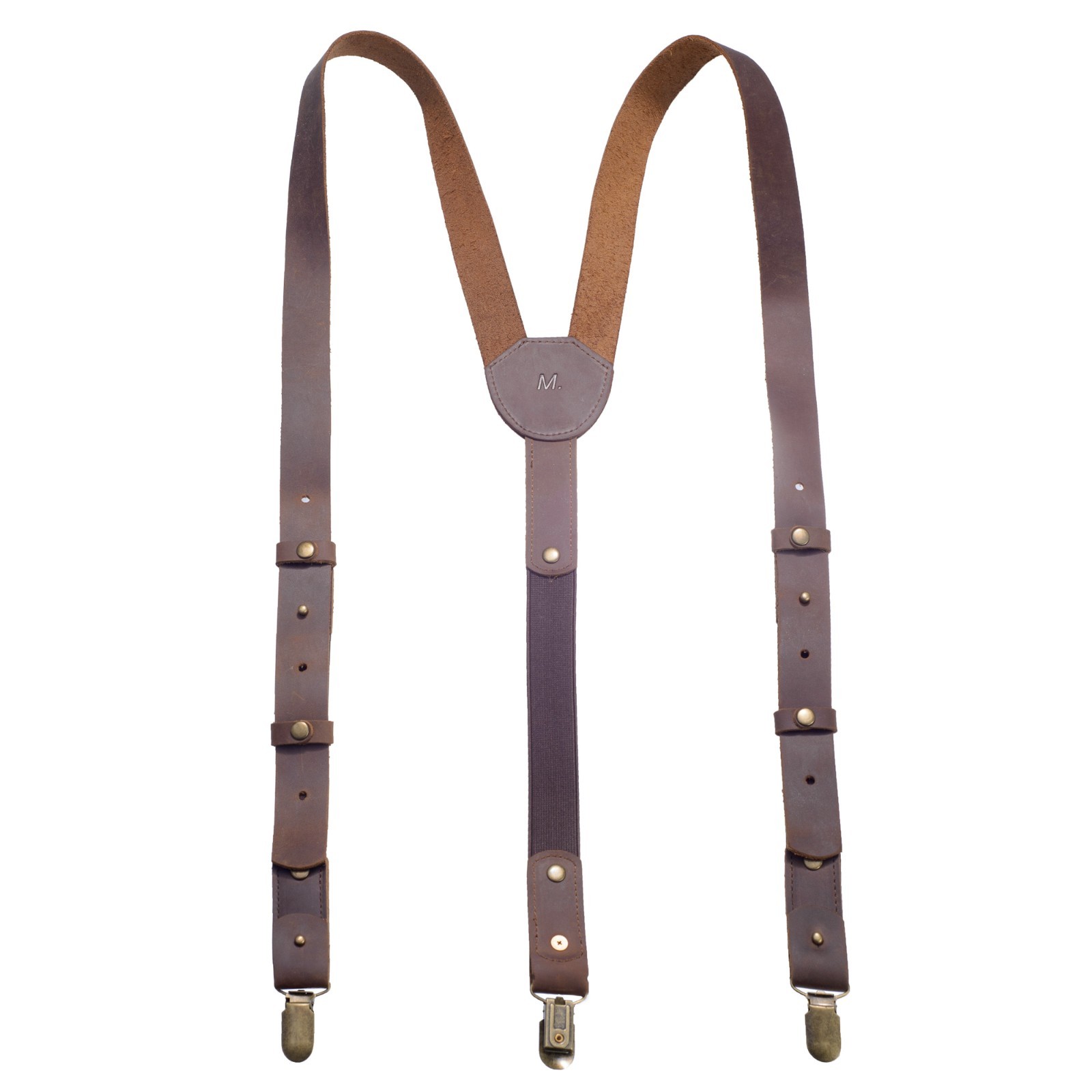 Leather Suspenders for Men and Women Best for Gift and Wedding Brown