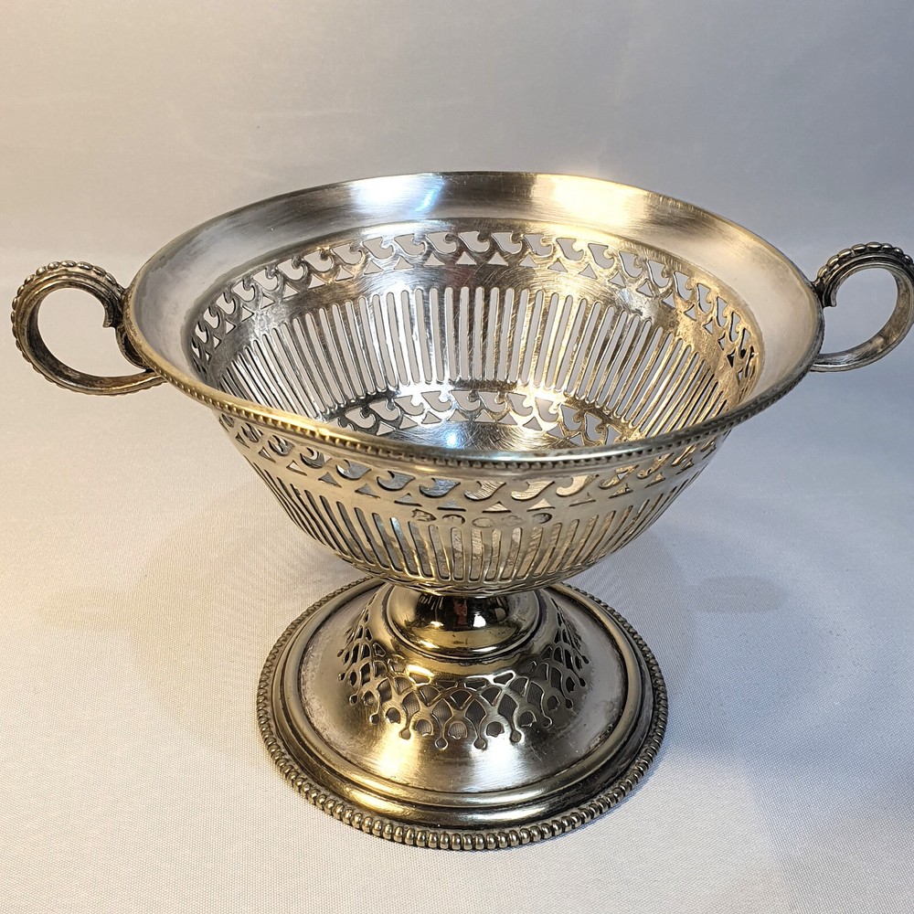 Vintage Art Deco Silver Plated Sweet Fruit Vase (38)