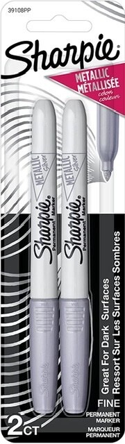 2 PACK Sharpie Fine Point Metallic Silver Permanent Markers 2Ct  (4 Total)!!!