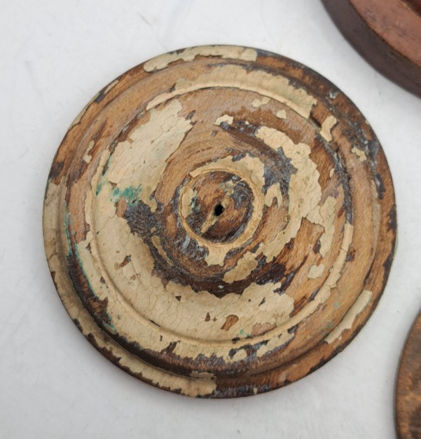 Antique Wooden Decorative Rosette Furnisher Wall Decorations Old Vintage Lot