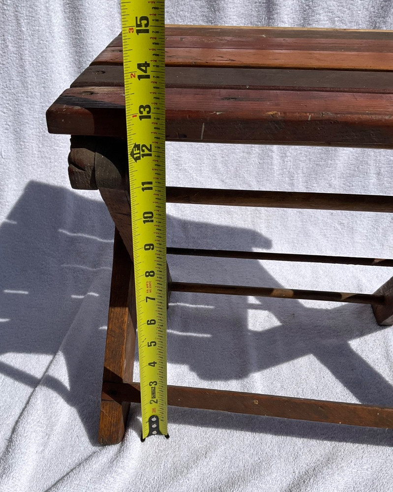 Vintage Folding Wooden Step Stool Seat