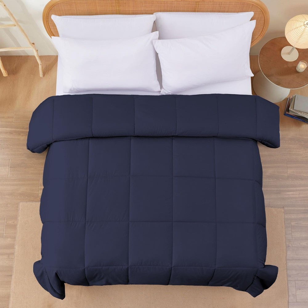 Modern Threads Down Alternative Reversible Comforter Navy/Silver Queen