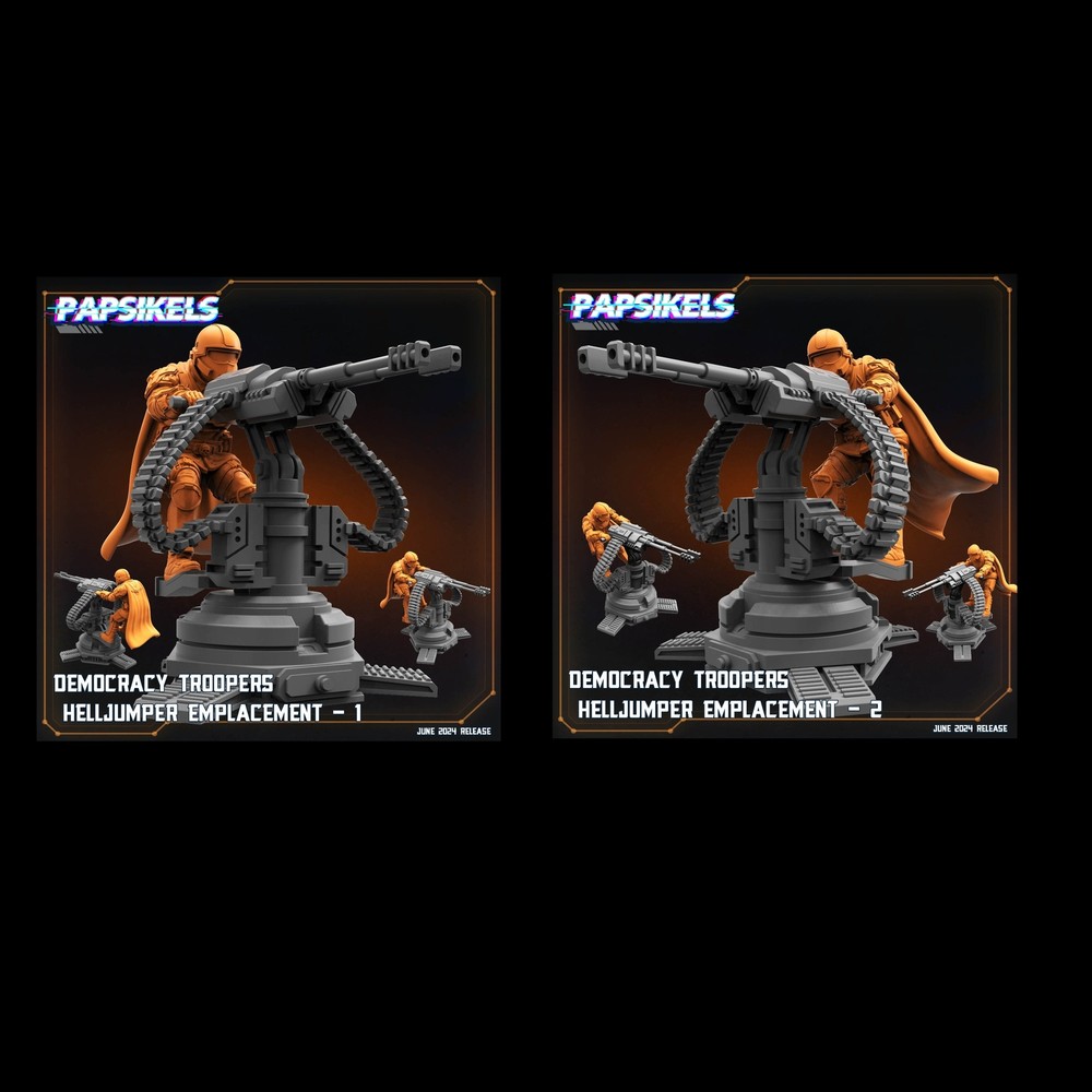 3D Printed Papsikels Democracy Troopers Helljumper Emplacement Set JUNE 2024