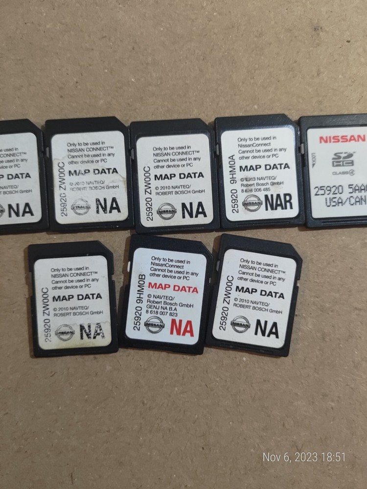 Lot Off 9 SD Card For Navigation GPS