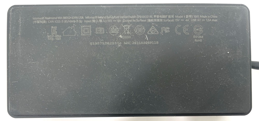 Microsoft 1661 Docking Station Surface Pro 3/4/5/6/7 (w/ AC Adapter)